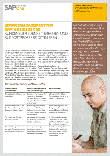 SAP Business One Marketing CRM Servicemanagement